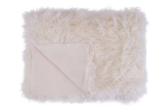 Lamina Cream Fur Throw