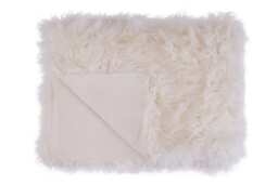 Lamina Cream Fur Throw