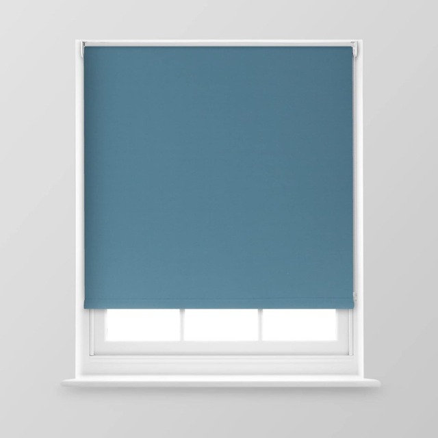A.Unique Home Premium Trimmable Thermal Blackout Roller Window Blind - 4FT - Blue Stone - 120cm (W) x 170cm (L)