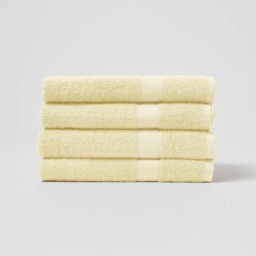 Homescapes Turkish Cotton Bath Towel Set of 4 - Yellow Yellow Bath towel 4