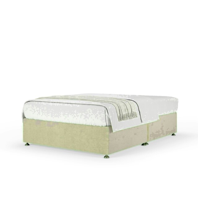 Cream Naples Velvet No Drawer Divan Base Super King