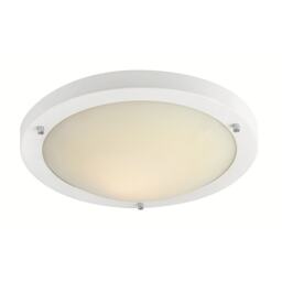 Rondo LED 24 Light Flush Ceiling Light Matt White, Opal Glass IP44