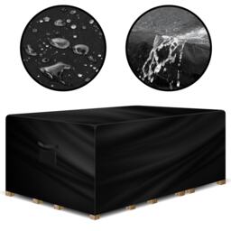 Gracious Gardens Rectangular 250x210x90cm Waterproof Garden Furniture Cover Black Black 250x210x90cm 1