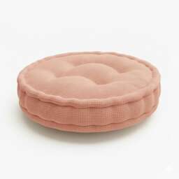Teddy Fabric Round Booster Cushion Soft Seat Riser Pad for Dining Chair Pink