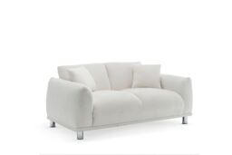 Teddy Boucle Fabric White 2 Seater Sofa MURANO