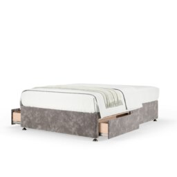 Super Ortho Orthopaedic Silver Chenille 2 Drawer Divan Set Small Single