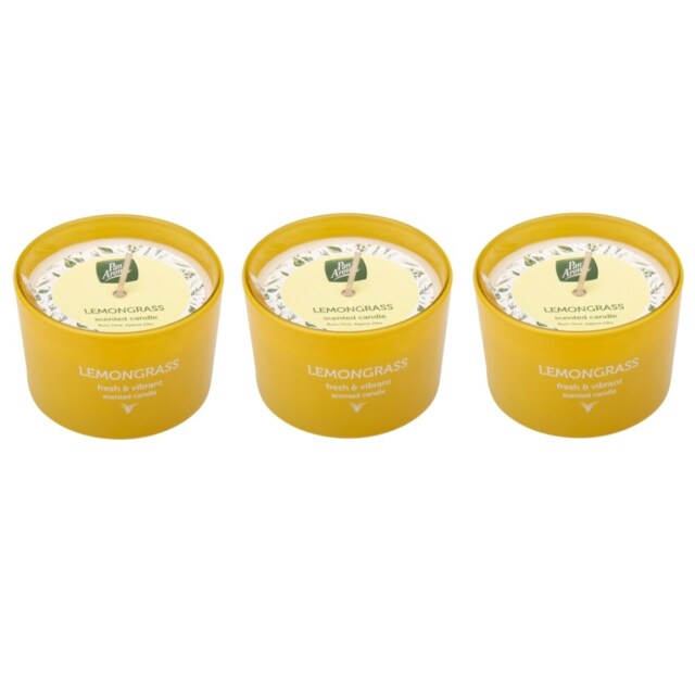 Pack of 3 Pan Aroma Lemongrass Scented Jar Candle 85g