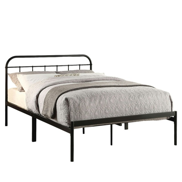 Aldbury Modern Traditional Style Black Metal Bed Frame (Double) Black Black Double