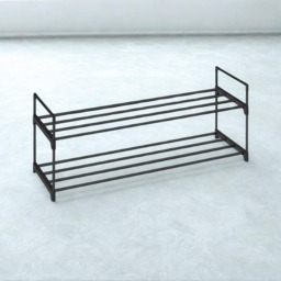 2 Tier Metal Shoe Storage Rack With Slats