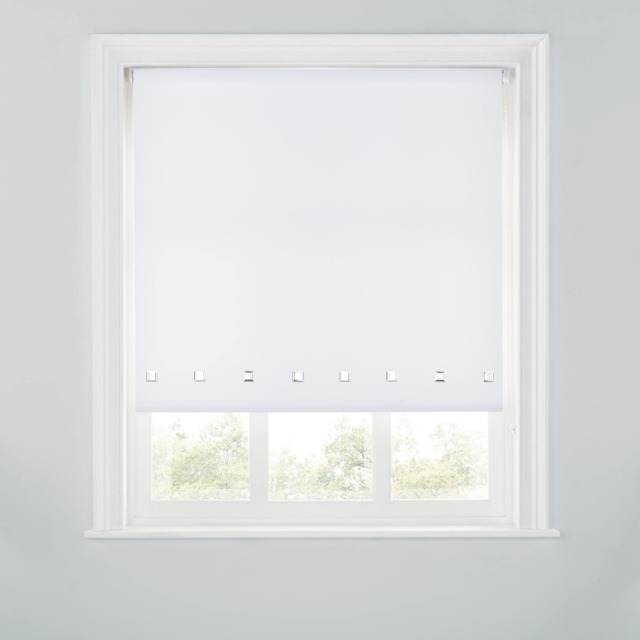 A.Unique Home Premium Quality Trimmable Square Eyelet Window Roller Blind - 3FT - WHITE - 90CM (W) x 170CM (L)