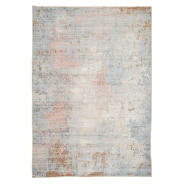 Beige Pastel Pink Distressed Abstract Washable Living Room Area Rug-120x170cm Cream