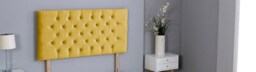 "Mustard Plush Velvet Chesterfield Headboard Multi 4FT Small Double 26""inch Headboard"