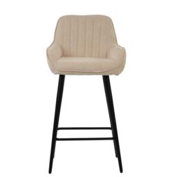 Lakeland Furniture Hamilton Natural Cream Fabric Black Fixed Base 1 Bar Stool