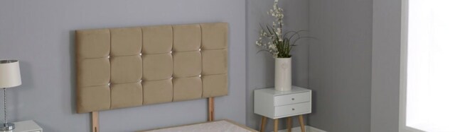 "Mink Plush Velvet Cube Headboard Multi 4FT6 Double 20""inch Headboard"