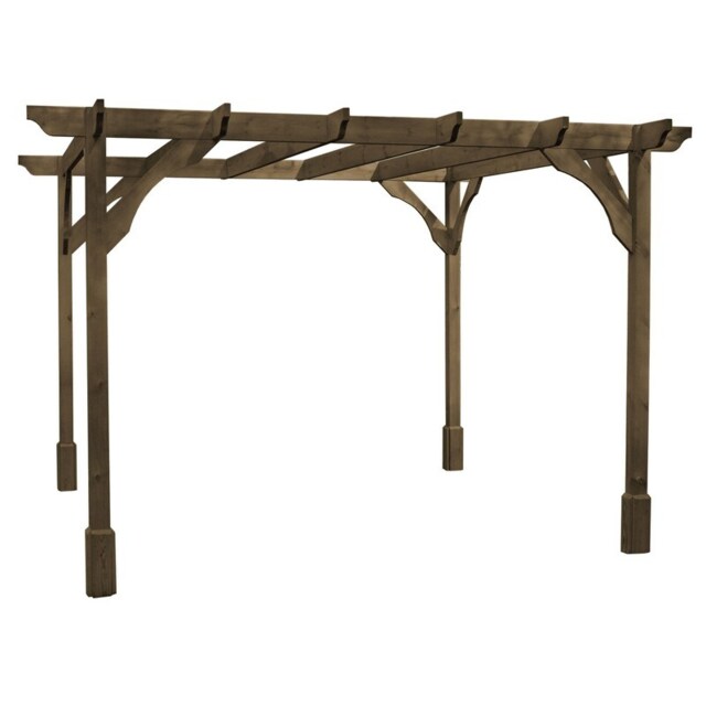 Premium Pergola - Wood - L300 x W300 x H270 cm - Rustic Brown