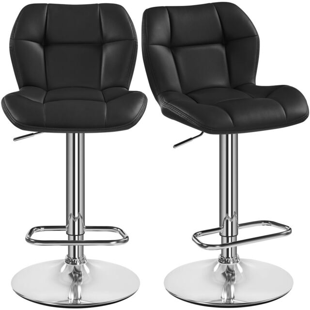 Yaheetech Set of 2 Modern Faux Leather Swivel Bar Chair