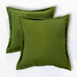 Homescapes Green Plain Outdoor Cushion 45 x 45 cm - Set of 2 Green 45 x 45 cm 2