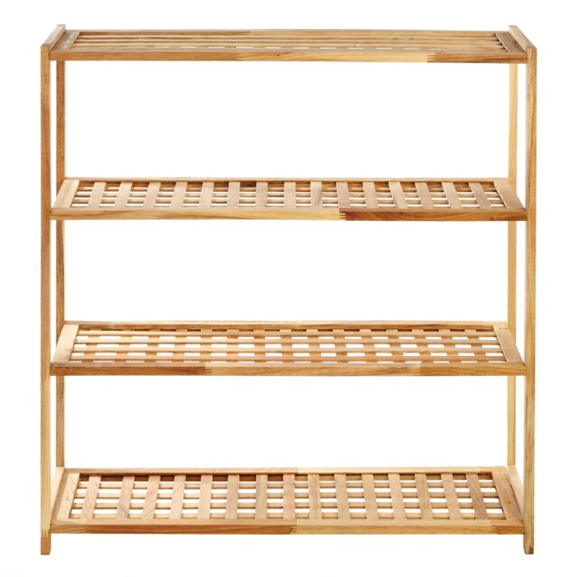 Parker Walnut Wood Bathe Four Tier Shoe Rack Cream