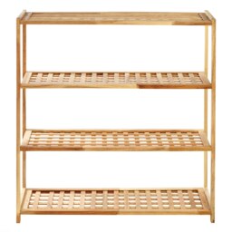 Parker Walnut Wood Bathe Four Tier Shoe Rack Cream