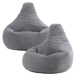 Gaming Bean Bag Recliner Jumbo Cord Grey