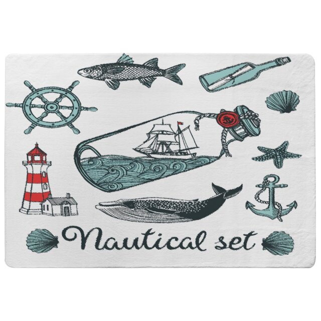 Nauticle Items Rug Multi