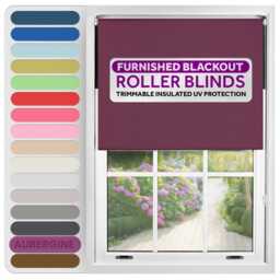 Blackout Roller Blind 200cm Wide x 165cm Long Purple Aubergine