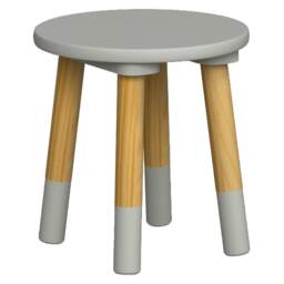 Kids Wooden Stool Seat Round Chair Toddlers Kids Small Children Home Nursery Grey 1 Grey