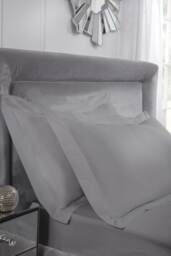 400 Thread Count Cotton Collection Oxford Pillowcase Pair in Silver Grey Grey