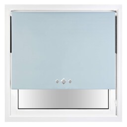 Blackout Roller Blind Diamond Eyelet Metal Fittings Blue Duck Egg Blue