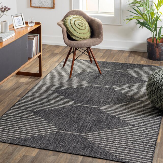 LIVABLISS Eagean-Global In- & Outdoor Rug 160 x 230 cm Black Grey Cream Charcoal