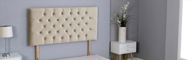 "Coffee Plush Velvet Chesterfield Headboard Multi 5FT King 26""inch Headboard"