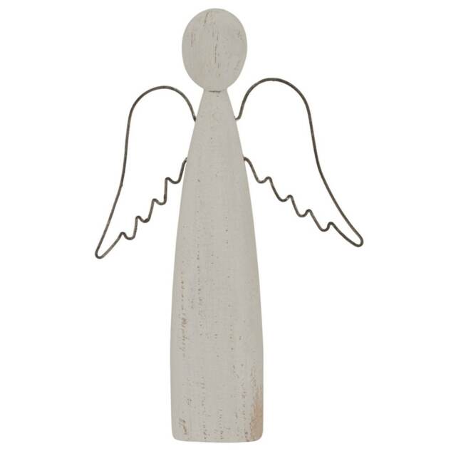 Hill Interiors White Washed Angel Christmas Decoration White White/Black One Size 1