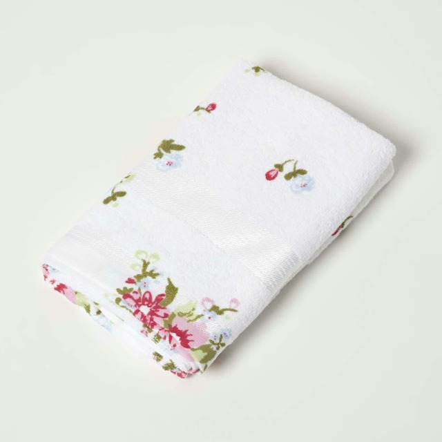 Homescapes Floral Printed White Hand Towel Cotton