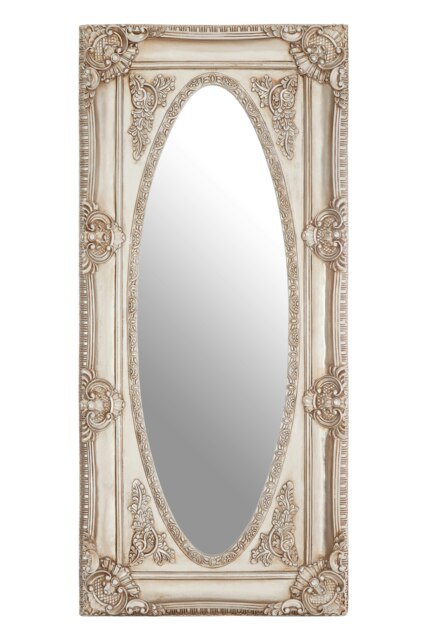 Functional Champagne Finish Oval Border Wall Mirror, Timeless Mirror For Livingroom, Elegant Modern Mirror Silver