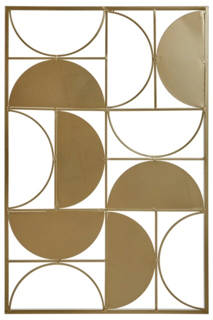 Orsina Gold Semicircle Modern Wall Art, Warm Metallic Finished Wall Art for Living Room, Contemporary Wall Decor