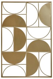 Orsina Gold Semicircle Modern Wall Art, Warm Metallic Finished Wall Art for Living Room, Contemporary Wall Decor