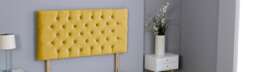 "Mustard Plush Velvet Chesterfield Headboard Multi 3FT Single 26""inch Headboard"