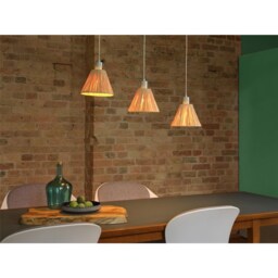 Osram Decor Raffia Pendant Linear LED Ceiling Light 3XE27 Green 3x15W Modern Brown Brown 1