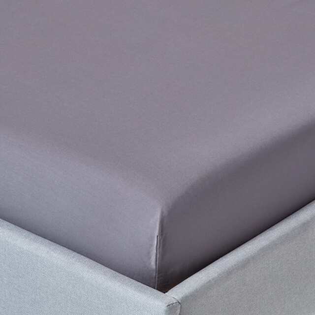 Homescapes Dark Grey Egyptian Cotton Fitted Sheet 200 TC, King Grey King
