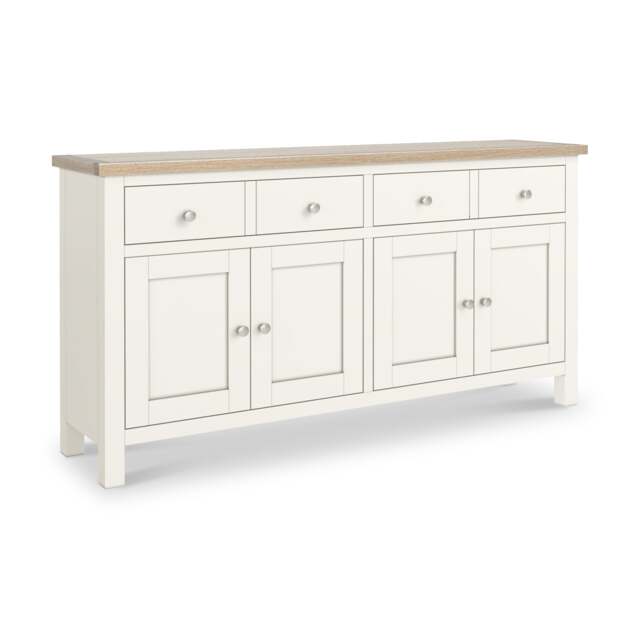 Farro Coconut White Extra Large Sideboard - Fully Assembled By Roseland Furniture