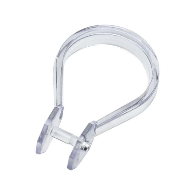 EuroShowers Button Shower Curtain Rings 12 Pack - Clear