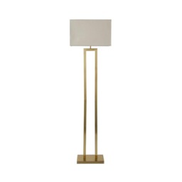 ValueLights Gloria Gold Metal Floor Lamp Rectangular Shade and Bulb