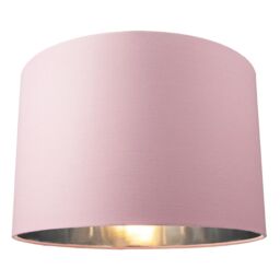 "Contemporary Pink Cotton 12"" Table/Pendant Lamp Shade with Shiny Silver Inner Pink Pink 1"
