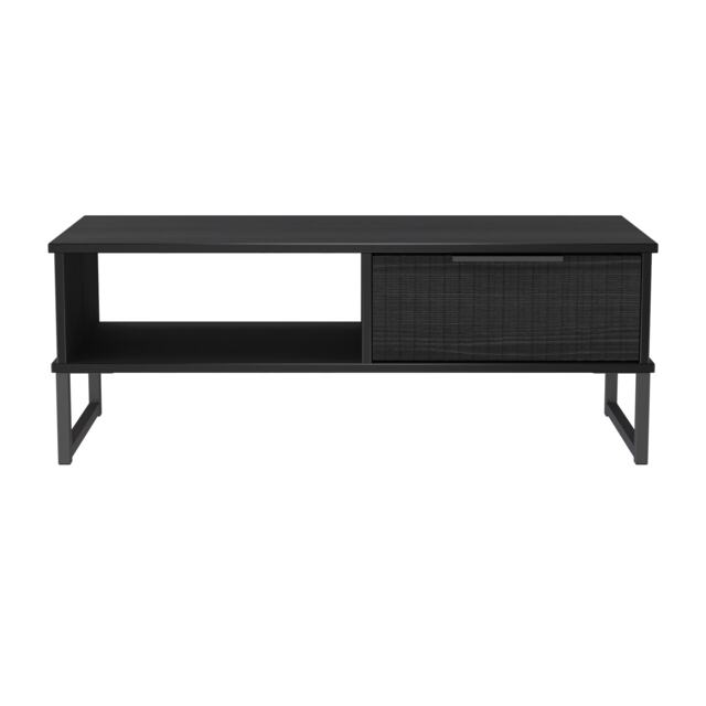 Menai 1 Drawer Coffee Table in Black Ash (Ready Assembled) Black Black Ash