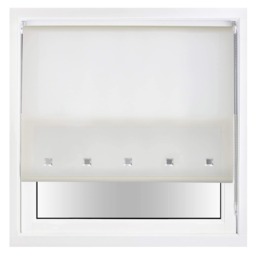 FURNISHED Daylight Roller Blinds with Square Eyelets & Metal Fittings for Homes and Offices Cream Cream (W) 180cm x (L) 165cm