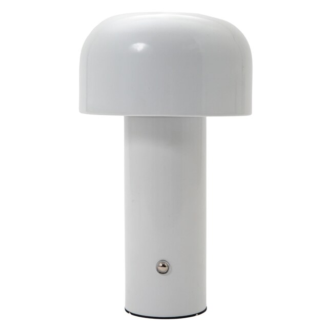 Gloss White Modern Mushroom Style Rechargeable LED Touch Dimmable Table Lamp White White 1