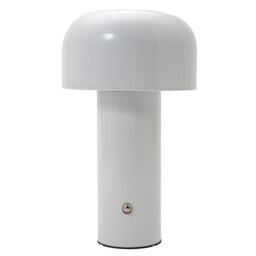 Gloss White Modern Mushroom Style Rechargeable LED Touch Dimmable Table Lamp White White 1