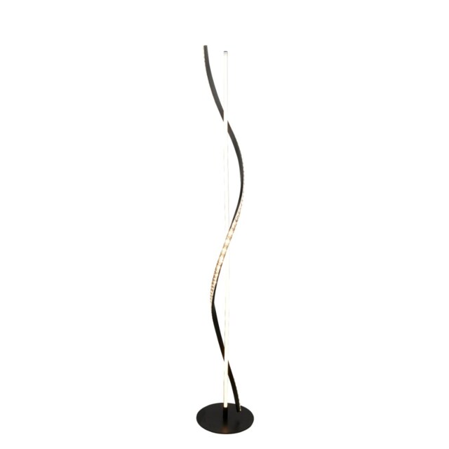 Pagazzi Hyde Matte Black And Crystal LED Floor Lamp