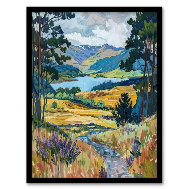 Loch Lomond Scottish Landscape Nature Lover Black Framed Wall Art Print A4