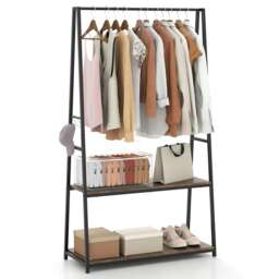 COSTWAY Clothes Rack Freestanding Clothes Rack Brown Brown One Size
